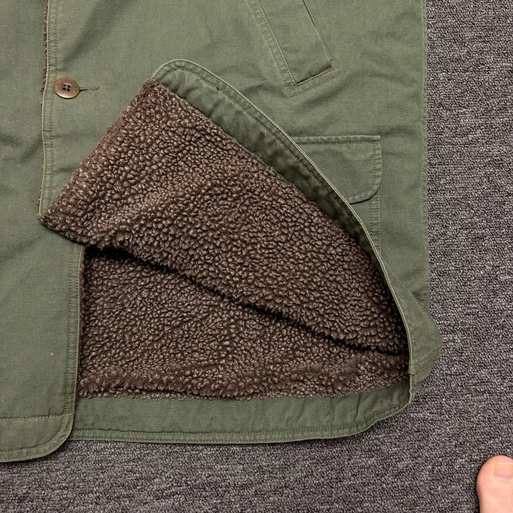 LL Bean Men's Chore Jacket VTG Sherpa Fleece Lined Barn Coat Canvas XL EUC